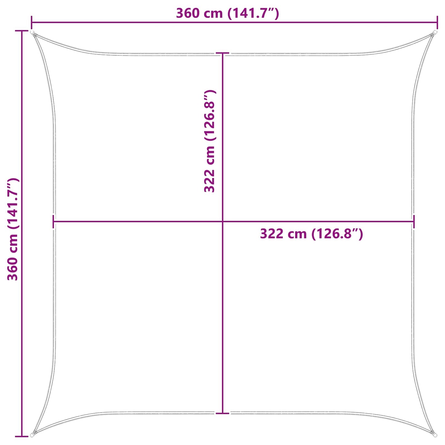Solskygge seil Oransje og Brunt 3,6 x 3,6 m