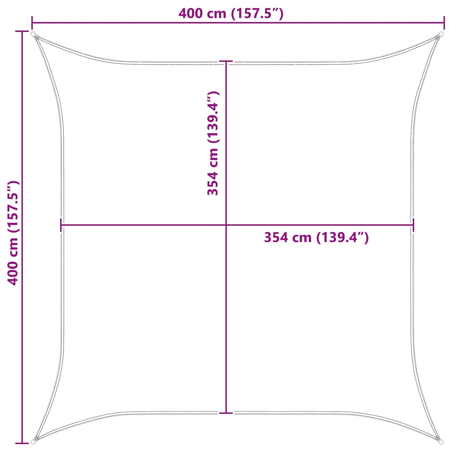 Solskygge seil Oransje og Brunt 4 x 4 m 100% polyester Oxford