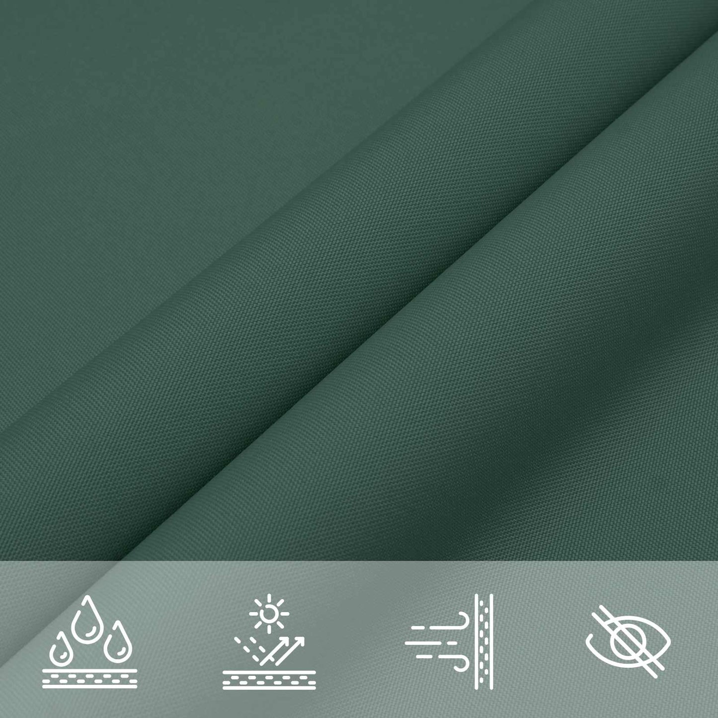 Solskygge seil Mørkegrønn 2 x 6 m 100% polyester Oxford