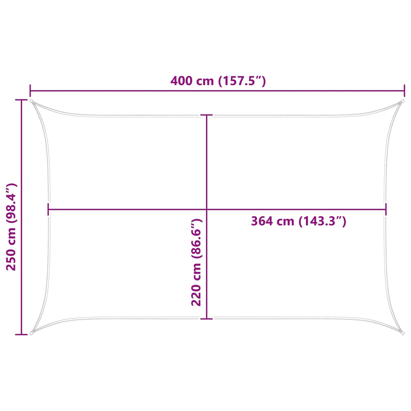 Solskygge seil Oransje og Brunt 4 x 2,5 m 100% polyester Oxford