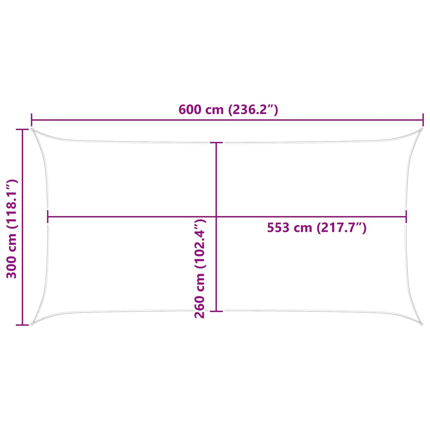 Solskygge seil Oransje og Brunt 6 x 3 m 100% polyester Oxford
