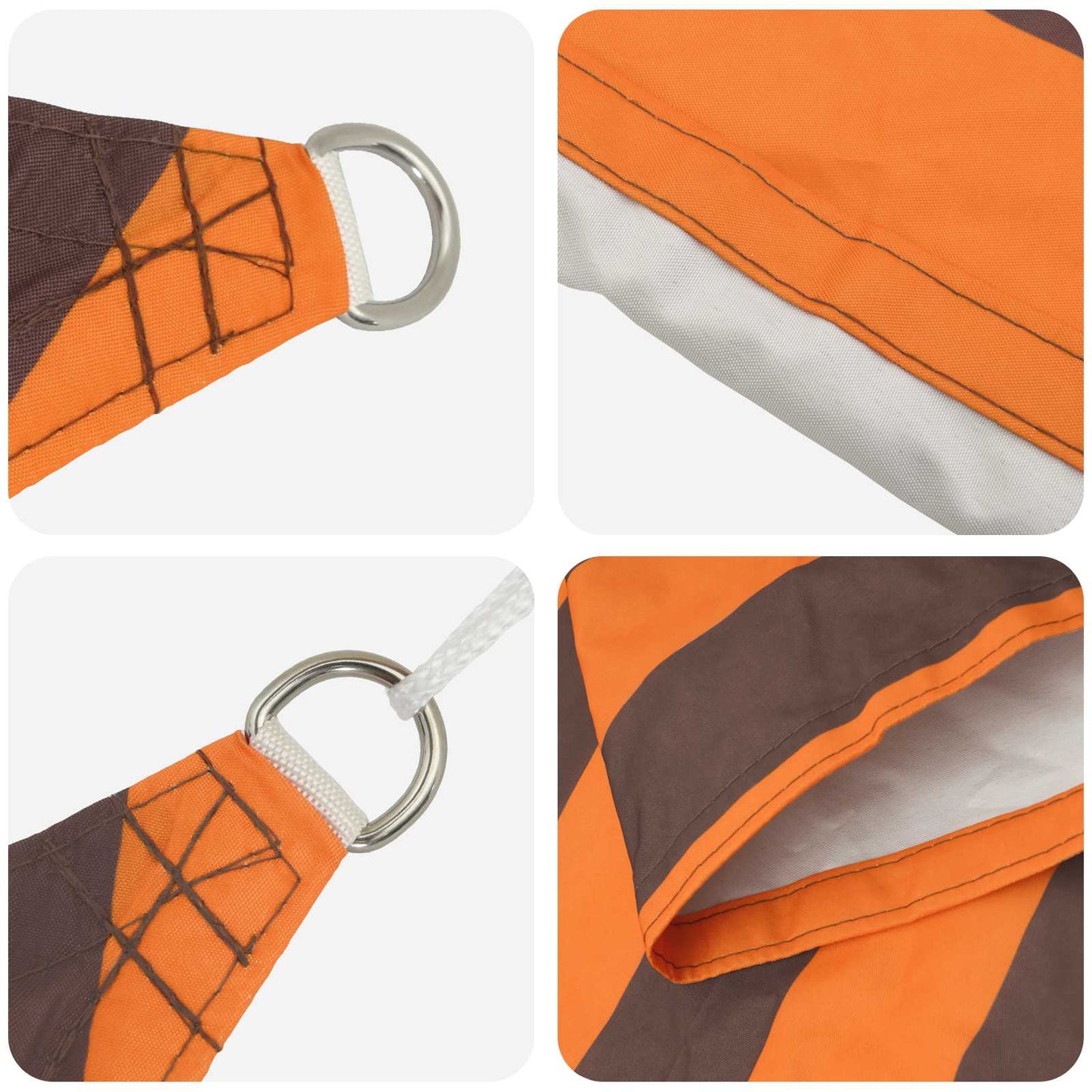 Solskygge seil Oransje og Brunt 8 x 5 m 100% polyester Oxford