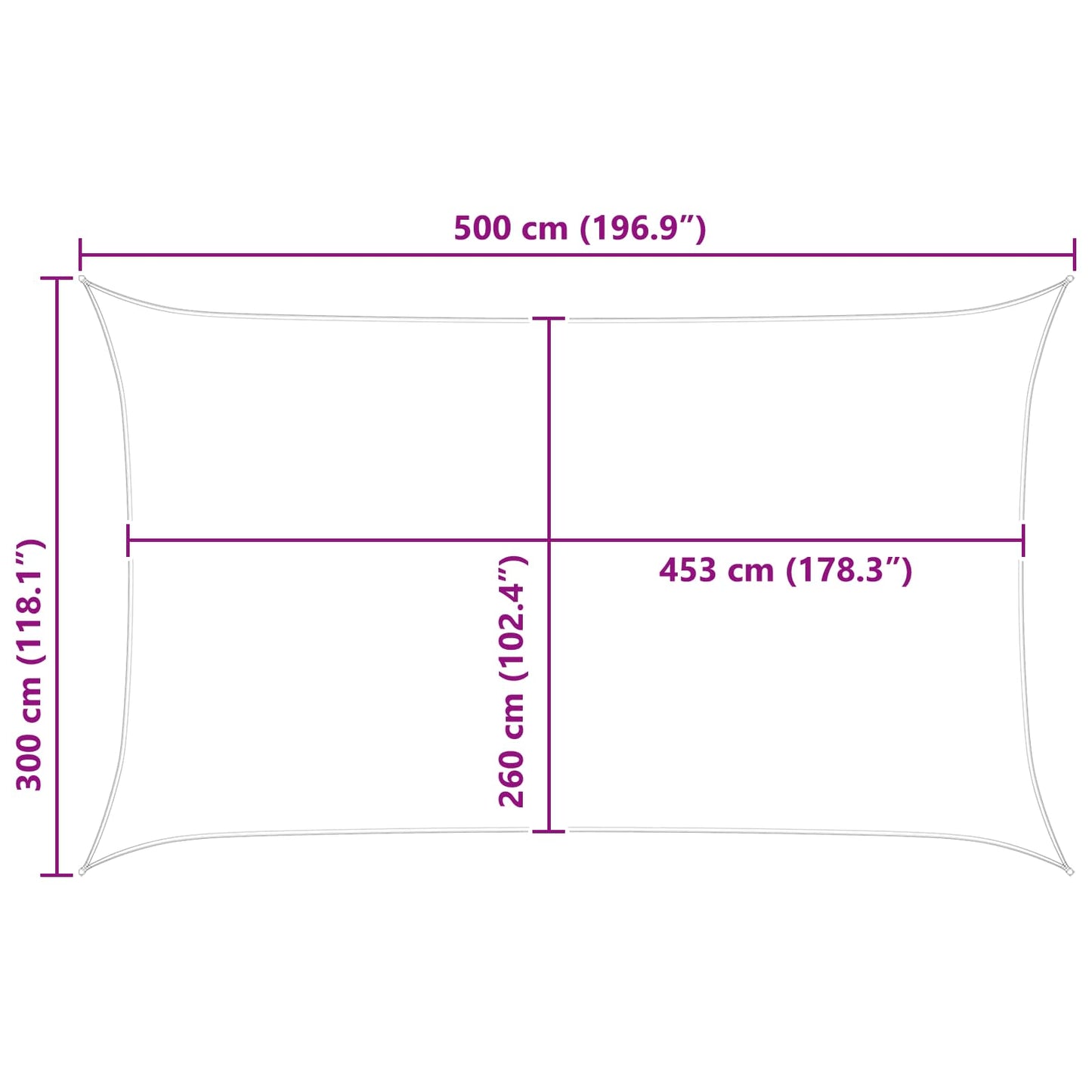 Solskygge seil Gul og hvit 5 x 3 m 100% polyester Oxford