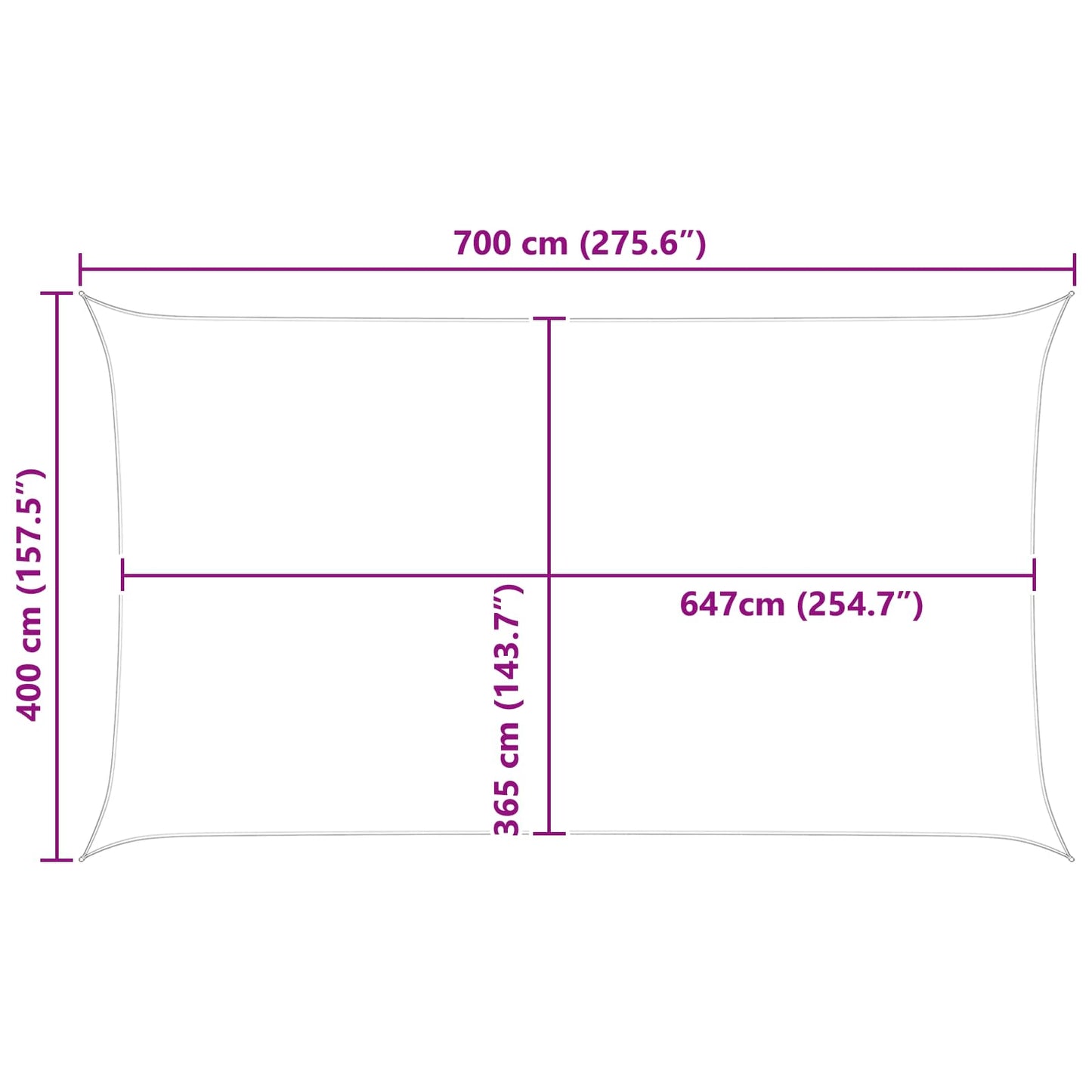 Solskygge seil Gul og hvit 7 x 4 m 100% polyester Oxford