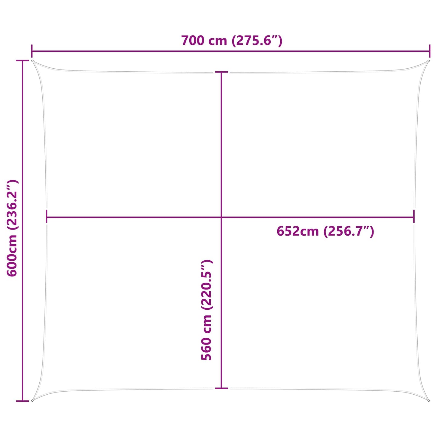 Solskygge seil Blå og hvit 7 x 6 m 100% polyester Oxford
