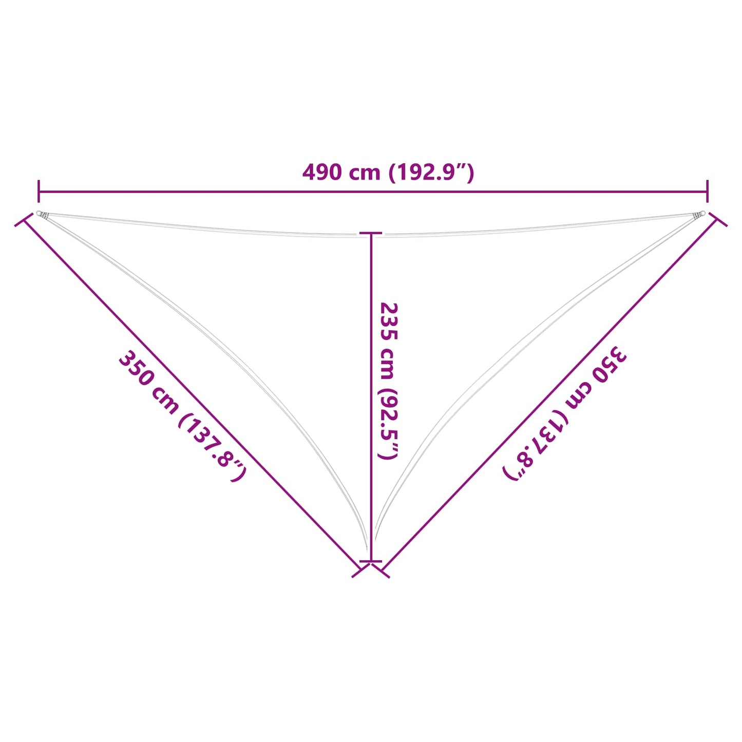 Solskygge seil Oransje og Brunt 3,5 x 3,5 x 4,9 m