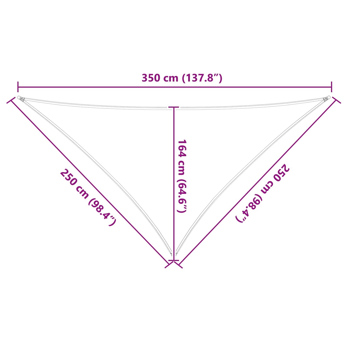 Solskygge seil Gul og hvit 2,5 x 2,5 x 3,5 m