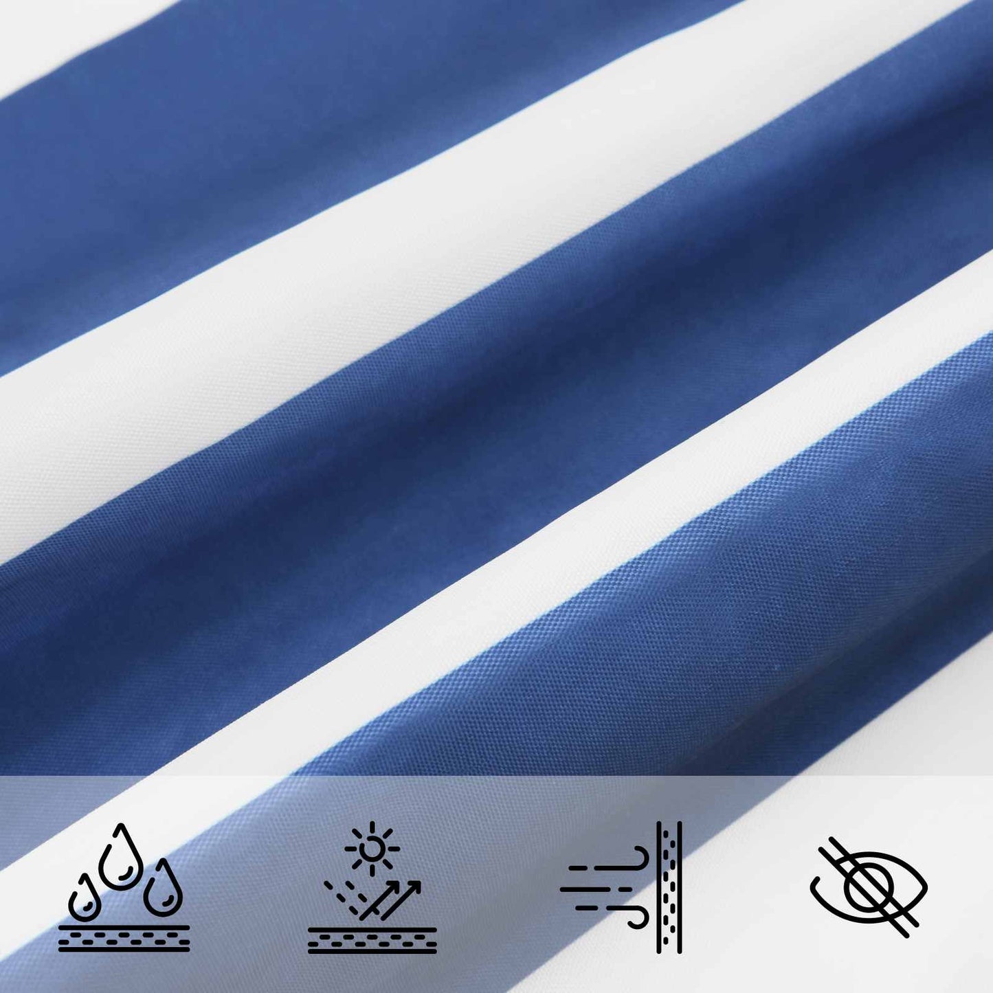 Solskygge seil Blå og hvit 2 x 2 x 2 m 100% polyester Oxford