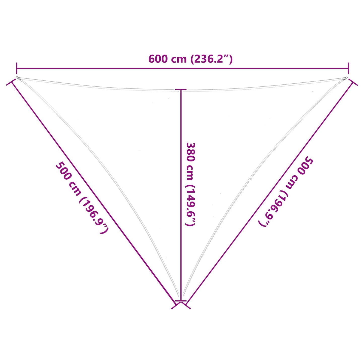 Solskygge seil Lys Grå og Hvit 5 x 5 x 6 m