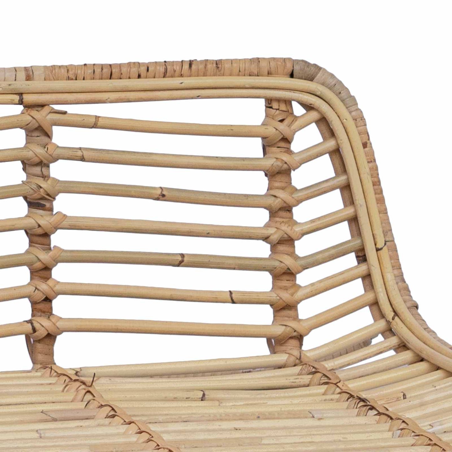 Barstol 2 pcs Naturlig 44 x 45 x 76 cm Rattan og Stål