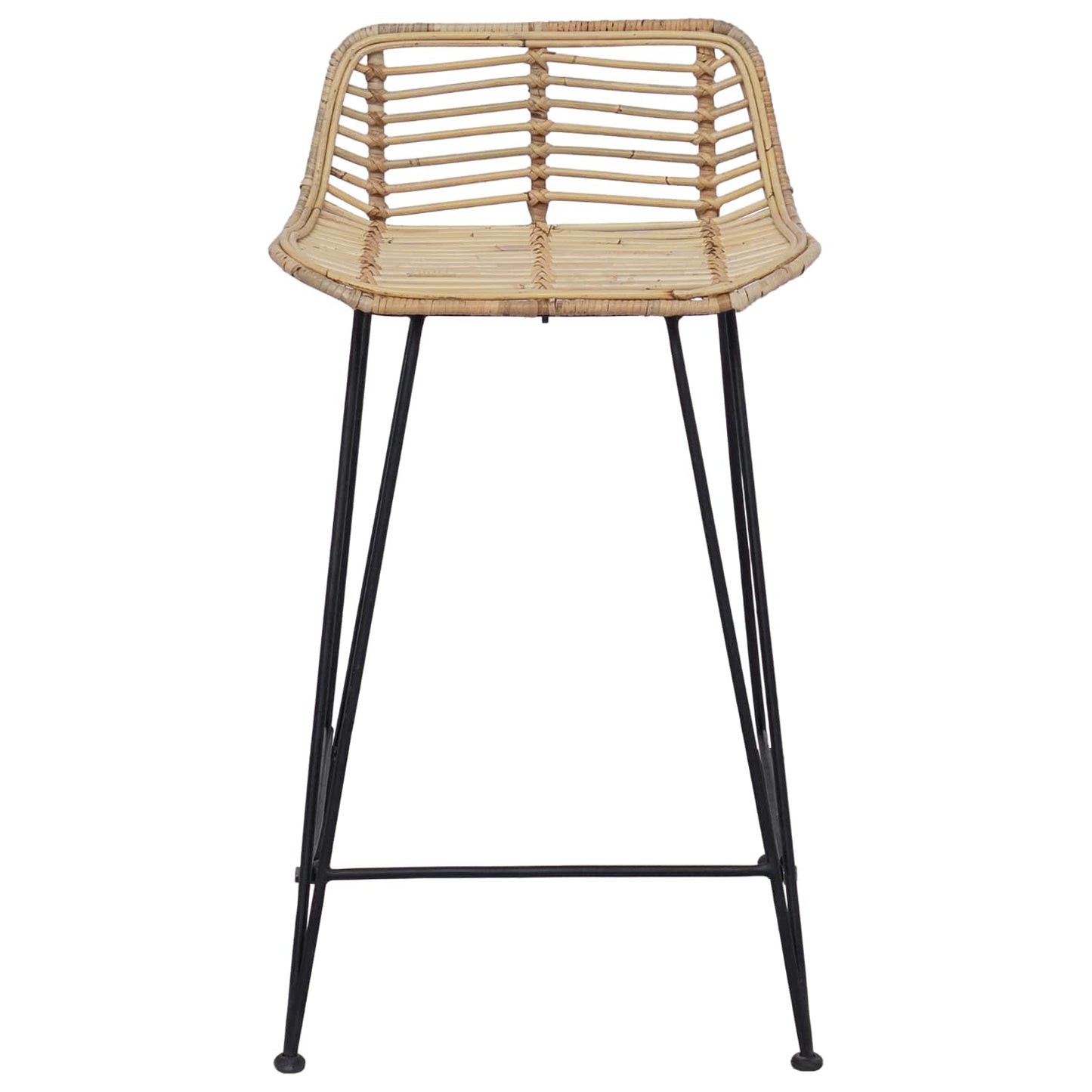 Barstol 2 pcs Naturlig 44 x 45 x 76 cm Rattan og Stål