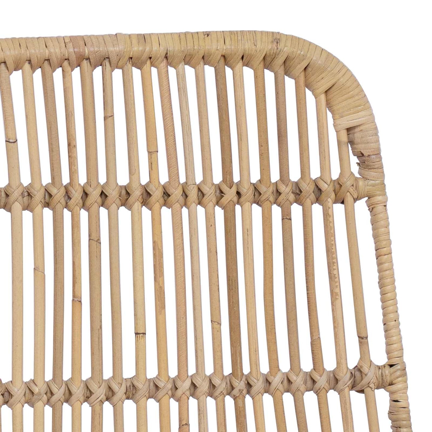 Spisestol 2 pcs Naturlig 41 x 55 x 85 cm Rattan og Stål