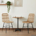Spisestol 2 pcs Naturlig 41 x 55 x 85 cm Rattan og Stål