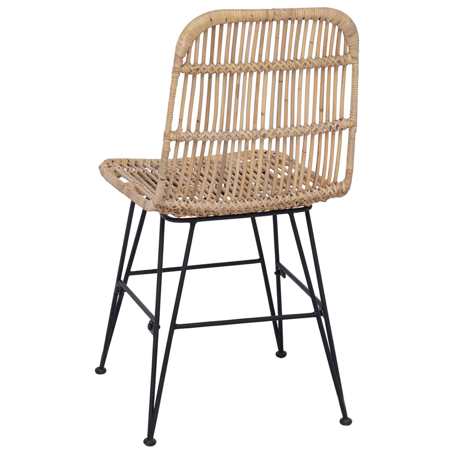 Spisestol 2 pcs Naturlig 41 x 55 x 85 cm Rattan og Stål