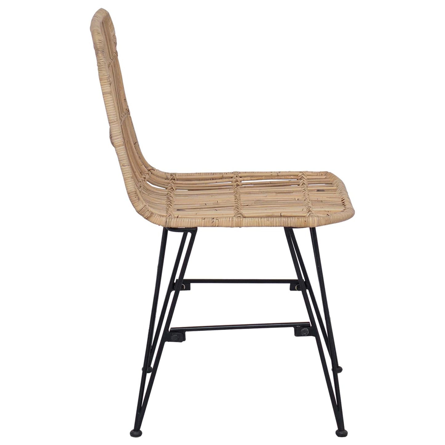 Spisestol 2 pcs Naturlig 41 x 55 x 85 cm Rattan og Stål