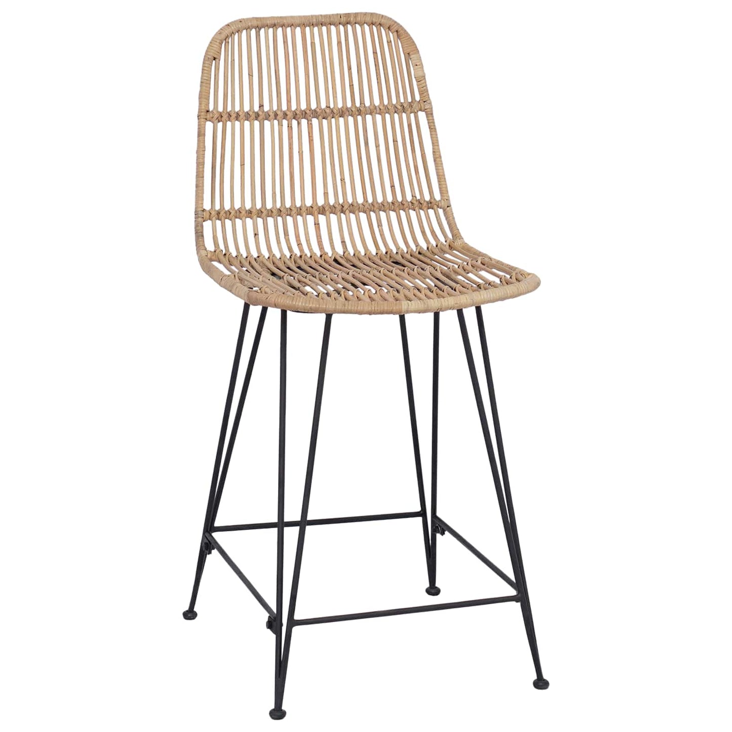 Barstol 2 pcs Naturlig 44 x 54 x 96 cm Rattan og Stål