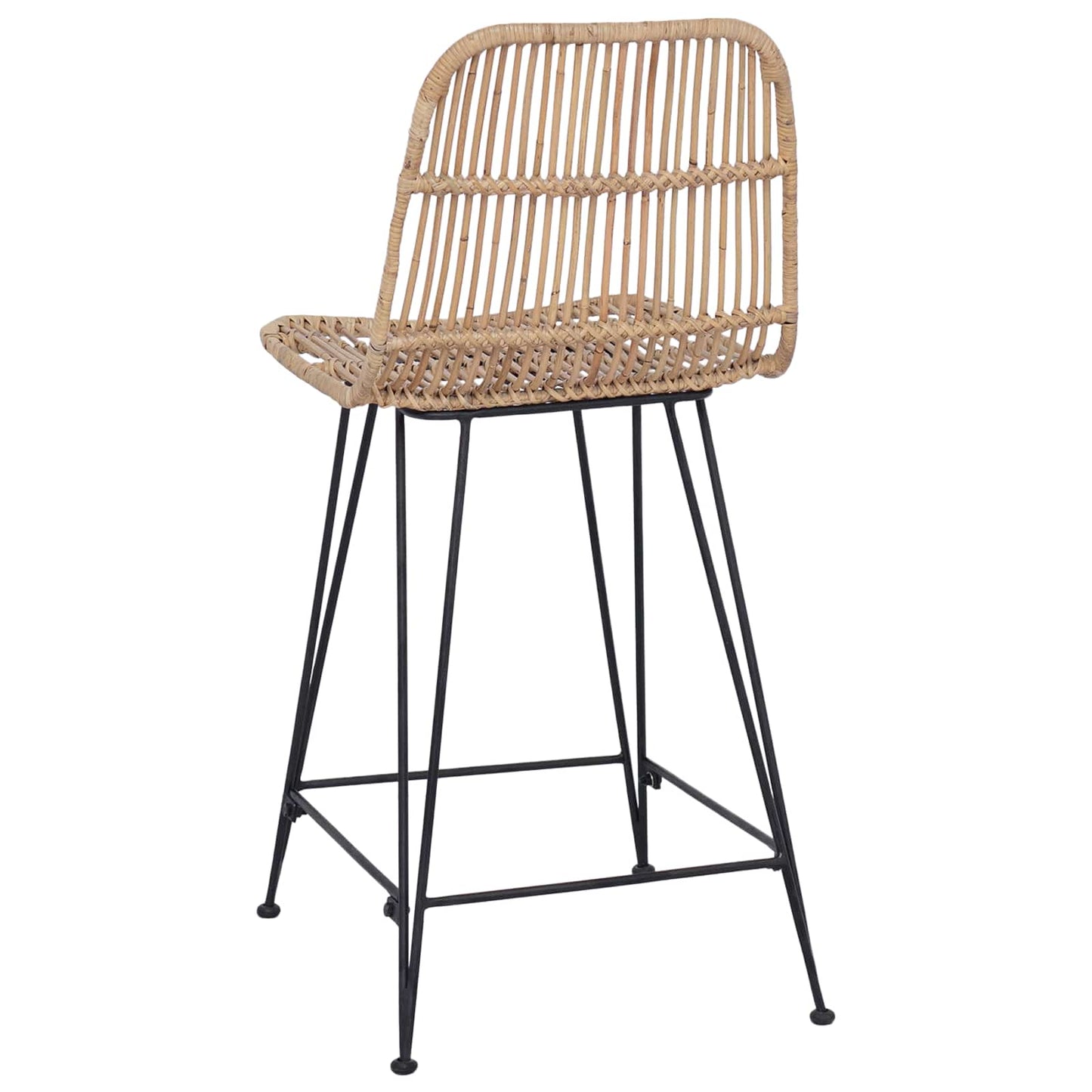 Barstol 2 pcs Naturlig 44 x 54 x 96 cm Rattan og Stål