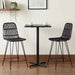 Barstol 2 pcs Svart 44 x 54 x 96 cm Rattan og Stål