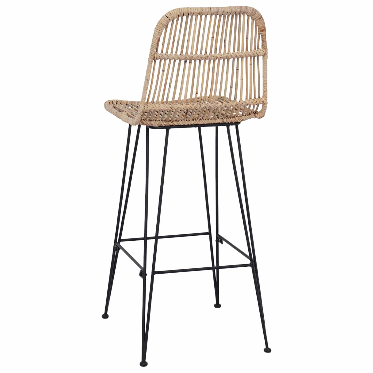 Barstol 2 pcs Naturlig 44 x 55 x 109 cm Rattan og Stål
