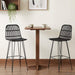 Barstol 2 pcs Svart 44 x 55 x 109 cm Rattan og Stål