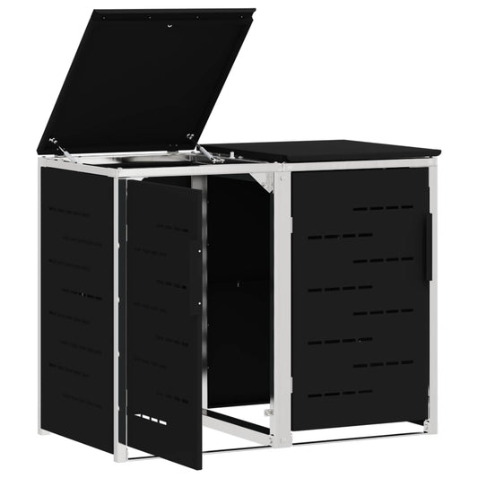 Avfallsbeholderoppbevaring Svart 138 x 77,5 x 112,5 cm