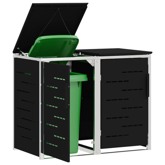 Avfallsbeholderoppbevaring Svart 138 x 77,5 x 112,5 cm