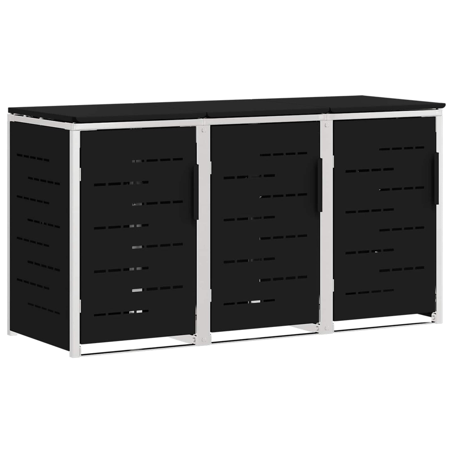 Avfallsbeholderoppbevaring Svart 207 x 77,5 x 112,5 cm