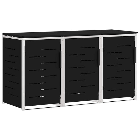 Avfallsbeholderoppbevaring Svart 207 x 77,5 x 112,5 cm
