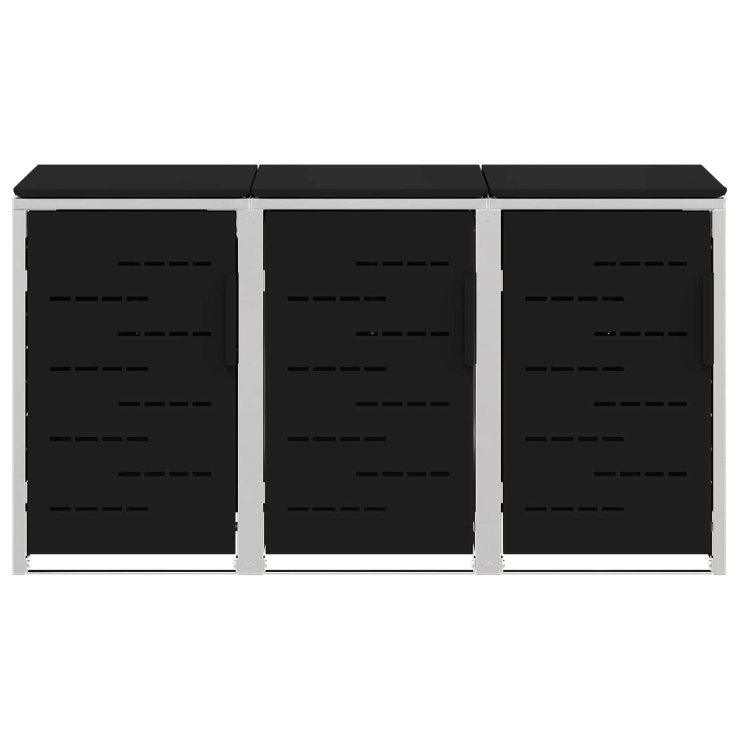 Avfallsbeholderoppbevaring Svart 207 x 77,5 x 112,5 cm