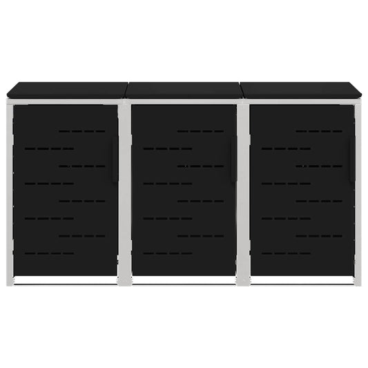 Avfallsbeholderoppbevaring Svart 207 x 77,5 x 112,5 cm