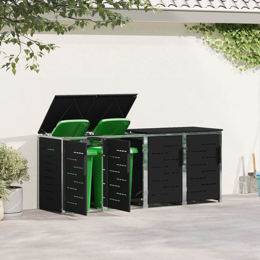 Avfallsbeholderoppbevaring Svart 276 x 77,5 x 112,5 cm