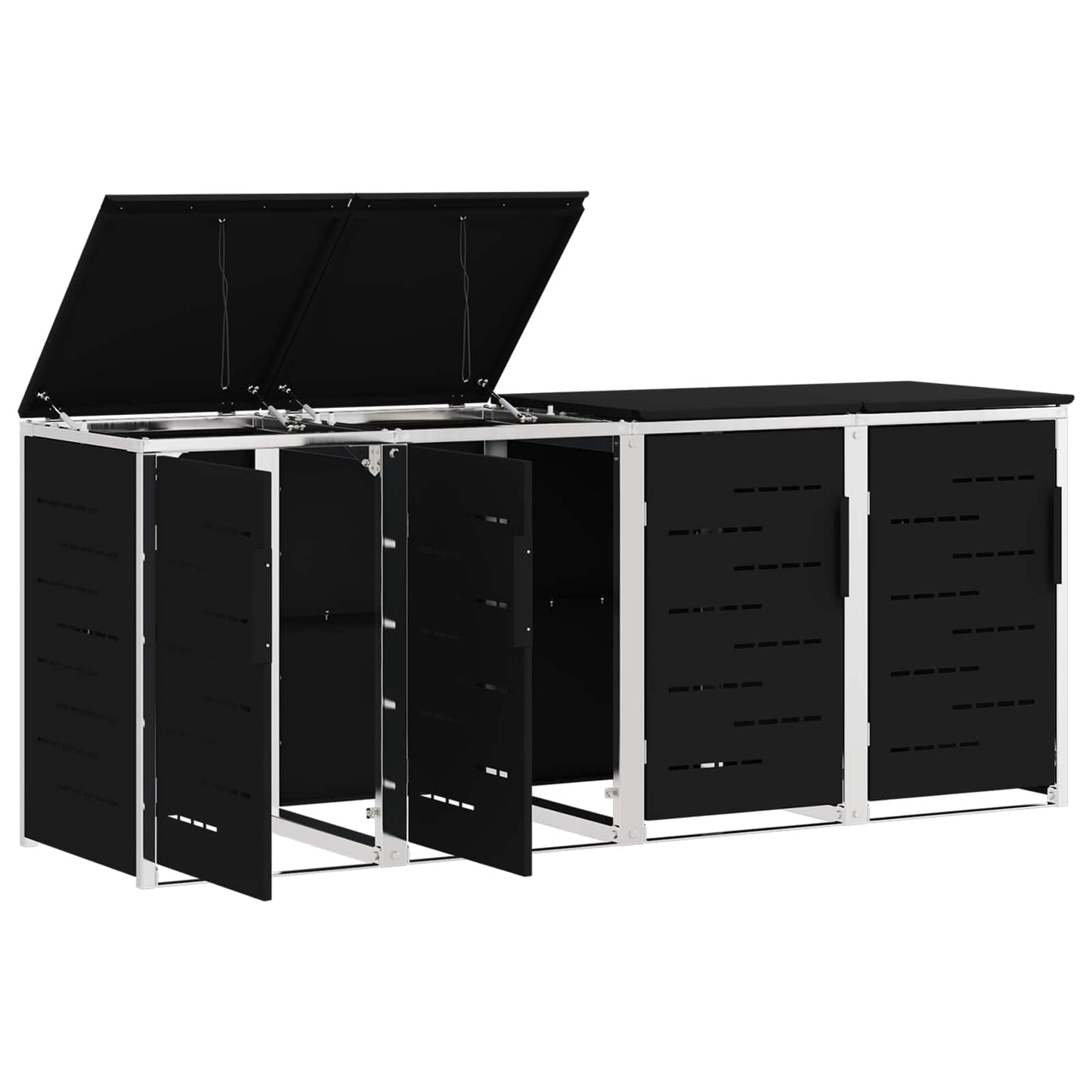 Avfallsbeholderoppbevaring Svart 276 x 77,5 x 112,5 cm