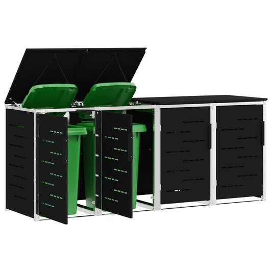 Avfallsbeholderoppbevaring Svart 276 x 77,5 x 112,5 cm