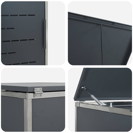 Avfallsbeholderoppbevaring Antrasitt 138 x 77,5 x 112,5 cm