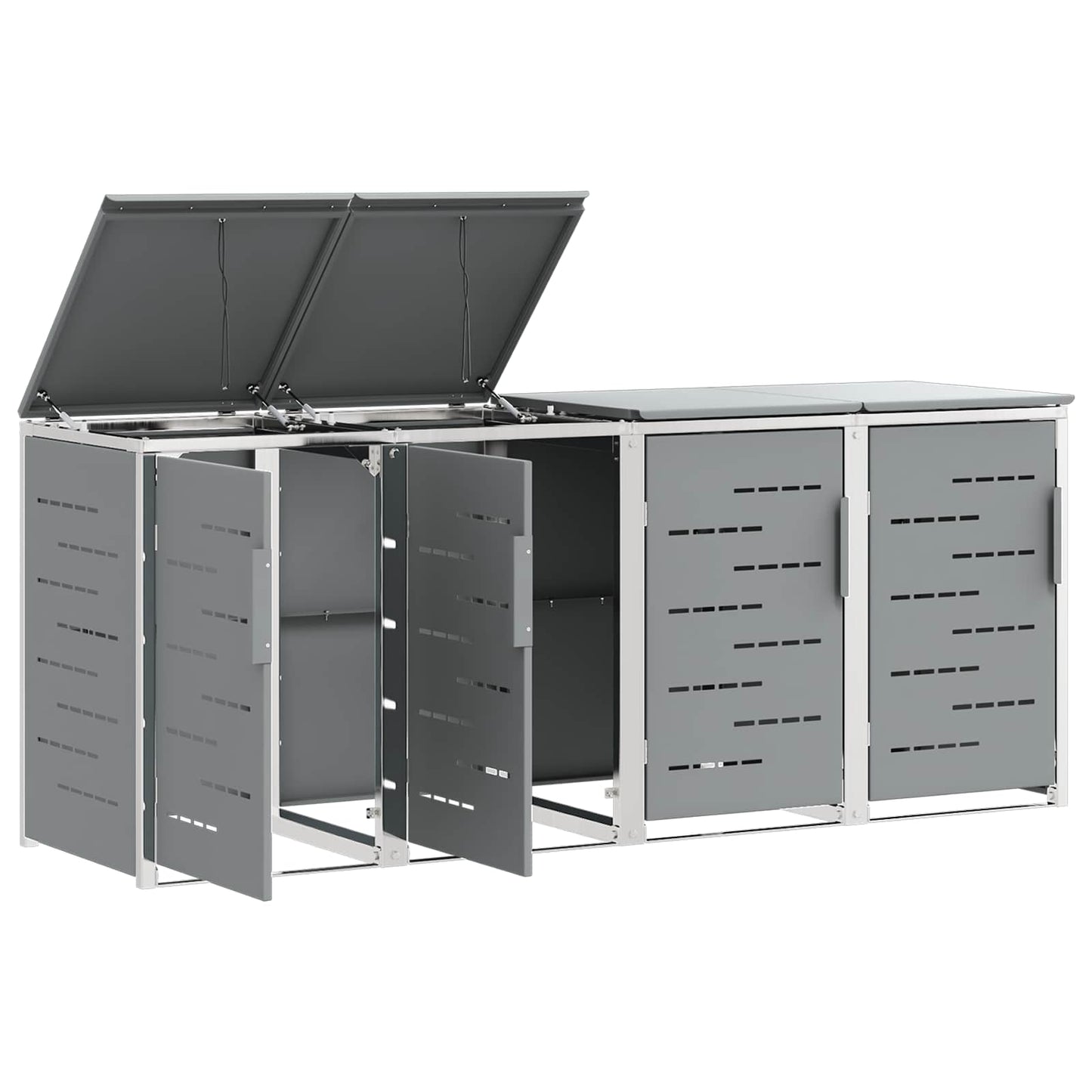 Avfallsbeholderoppbevaring Grå 276 x 77,5 x 112,5 cm