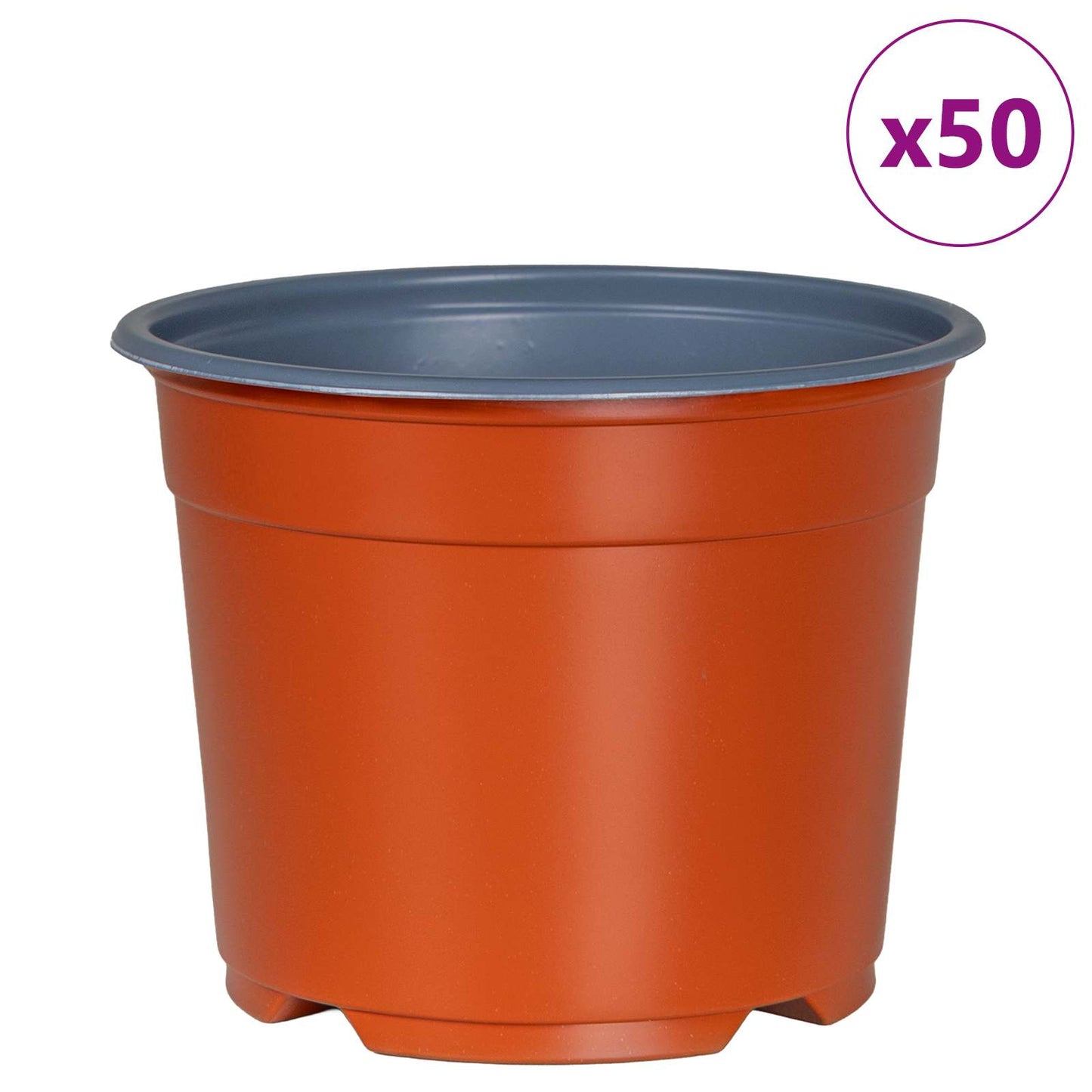 Rund Blomsterpotte 50 pcs Terrakotta Ø 10 x 8 cm Plast