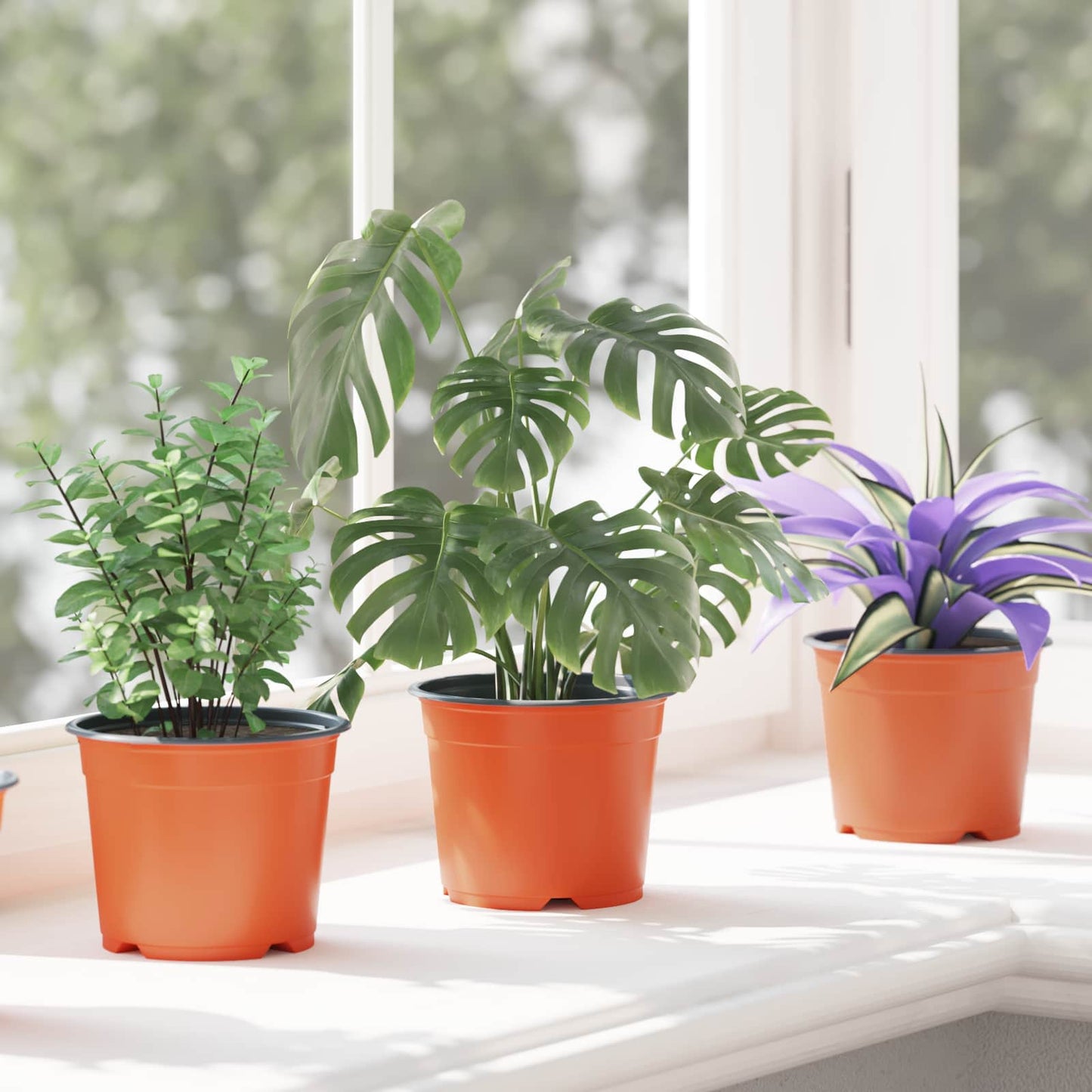 Rund Blomsterpotte 100 pcs Terrakotta Ø 10 x 8 cm Plast