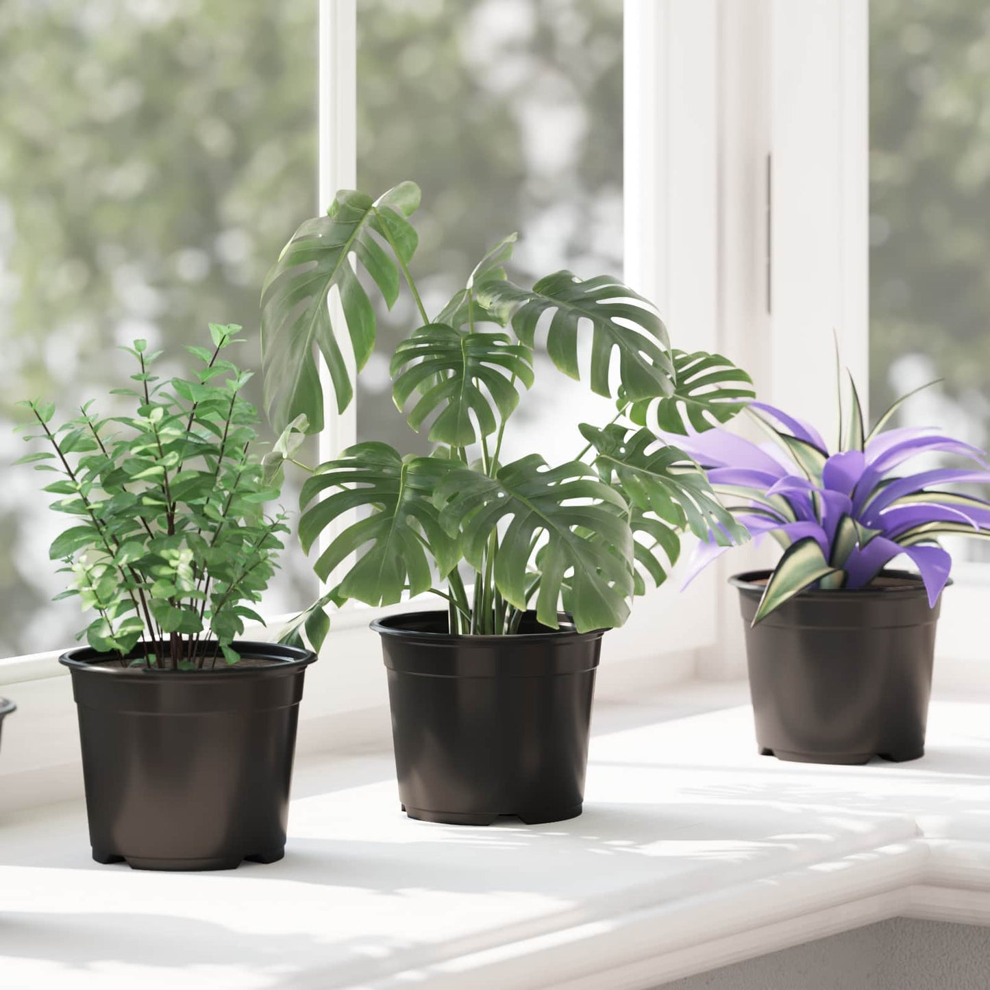 Blomsterpotte 100 pcs Svart Ø 15 x 12.5 cm Plast vidaXL