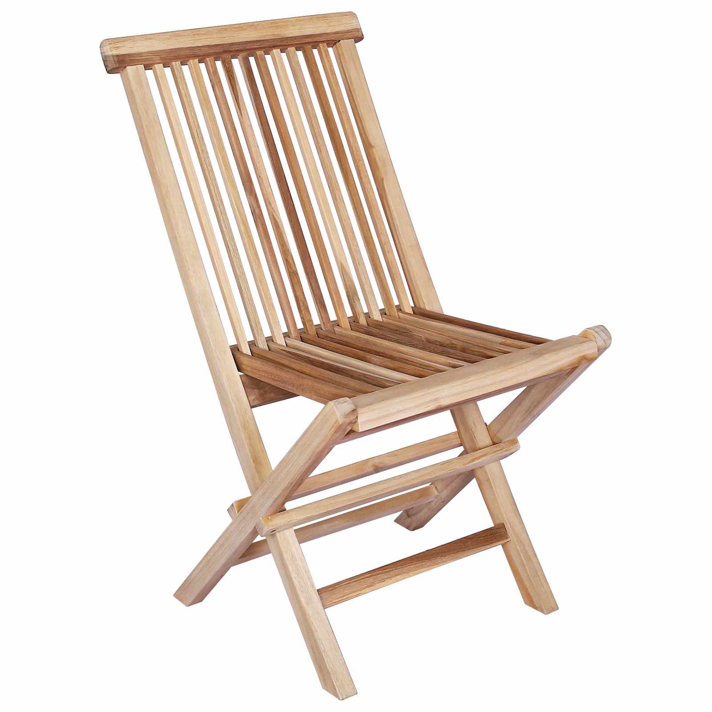 Foldbar Hage Stol 2 pcs Naturlig Massivt Teaktre