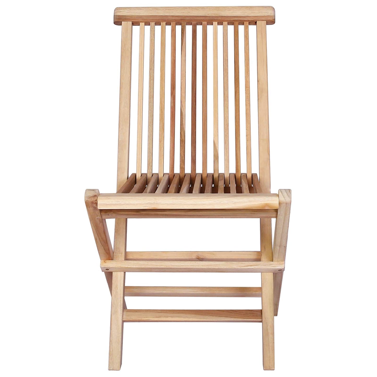 Foldbar Hage Stol 2 pcs Naturlig Massivt Teaktre