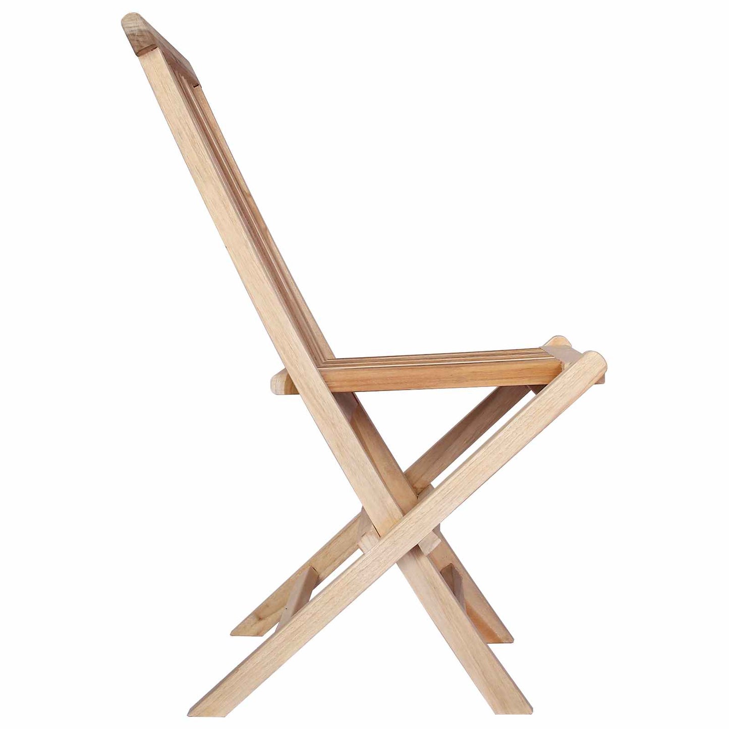 Foldbar Hage Stol 2 pcs Naturlig Massivt Teaktre