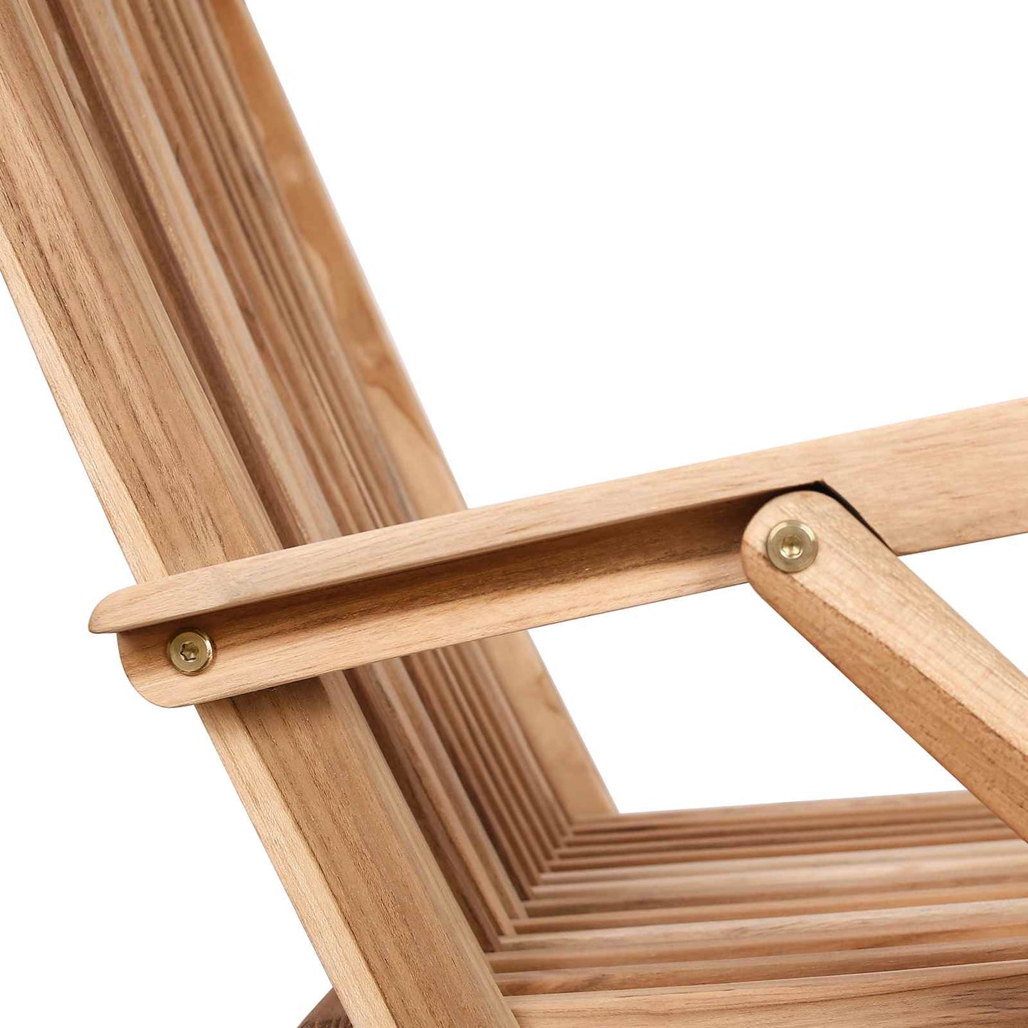 Foldbar Hage Stol 2 pcs Naturlig Massivt Teaktre