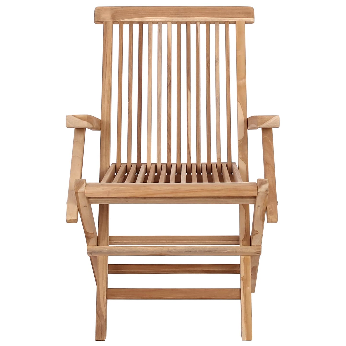 Foldbar Hage Stol 2 pcs Naturlig Massivt Teaktre