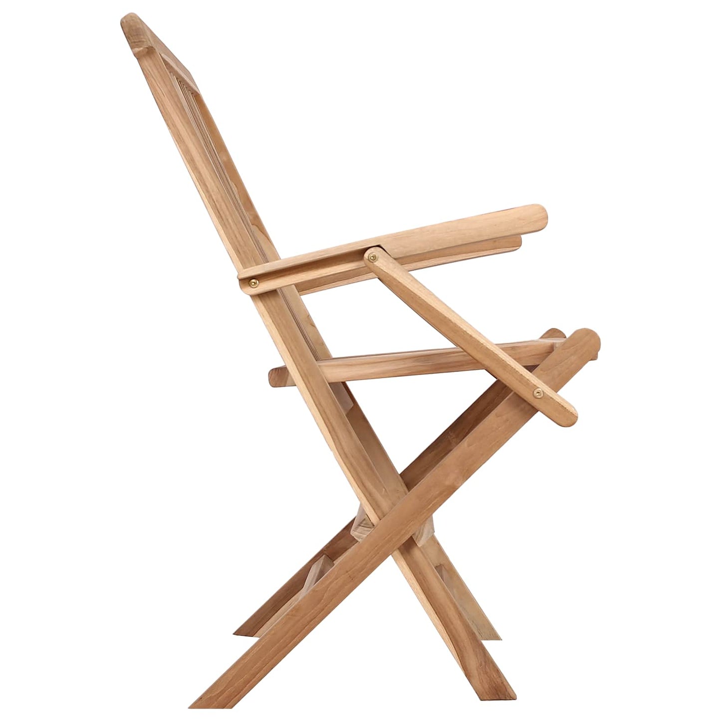Foldbar Hage Stol 2 pcs Naturlig Massivt Teaktre