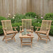 Foldbar Hage Stol 3 pcs Naturlig Massivt Teaktre