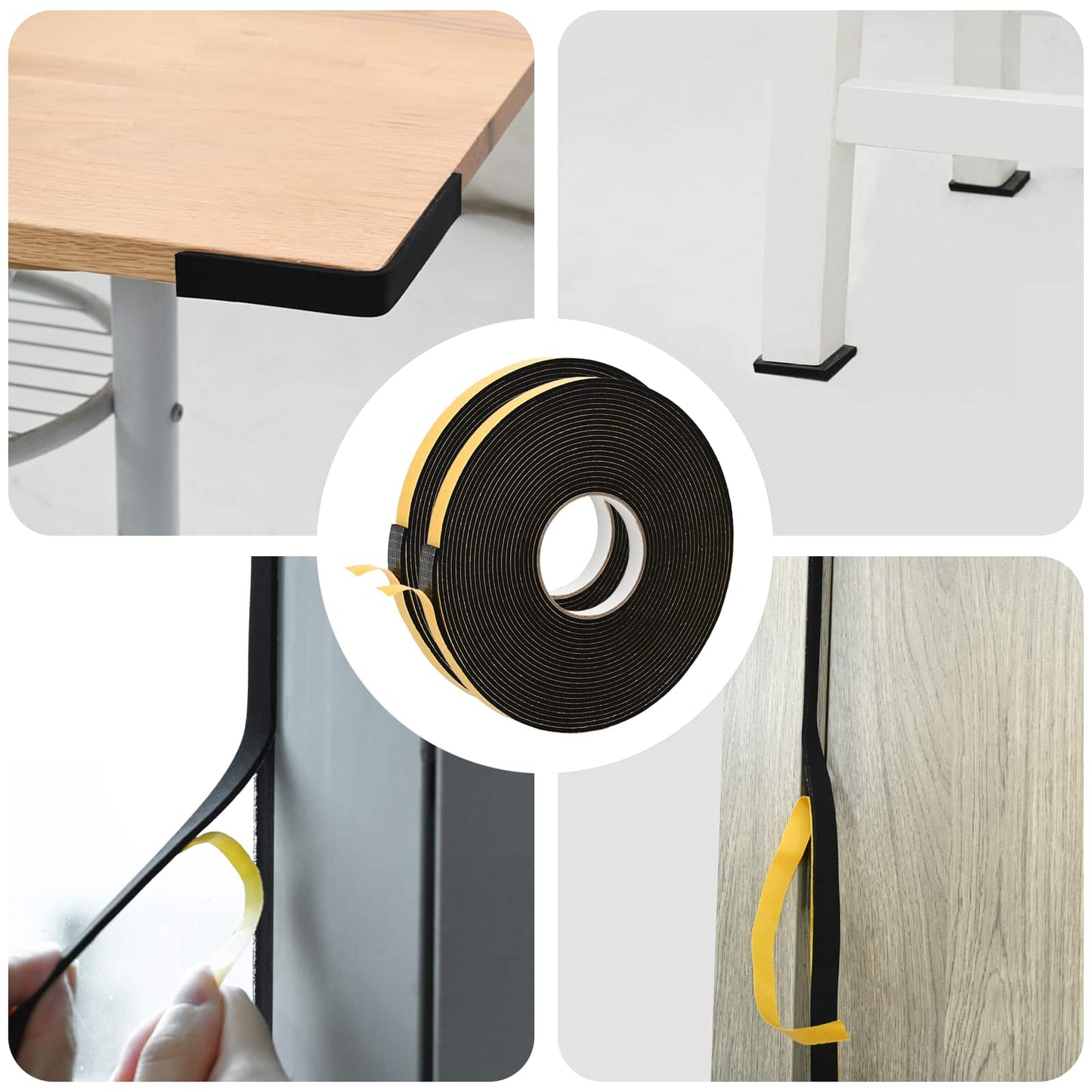 Selvklebende skum tape 2 stk. Svart 10mm x 10m CR skum
