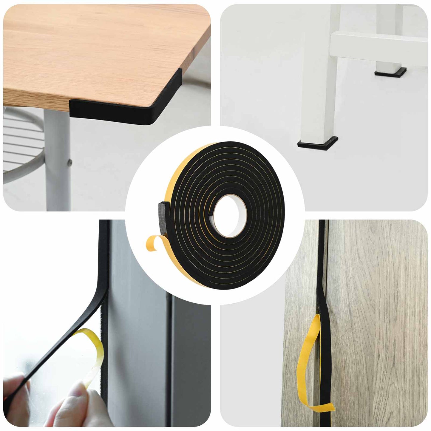 Selvklebende skum tape 20 stk. Svart 15 mm x 5 m CR skum