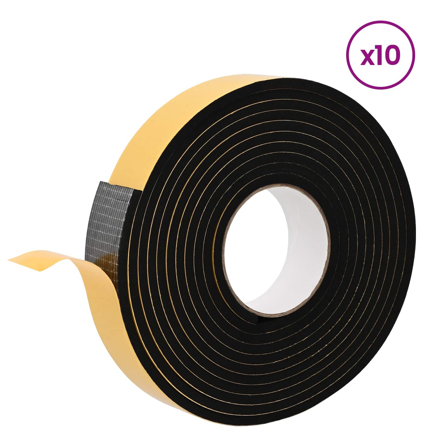 Selvklebende skum tape 10 stk. Svart 30mm x 5m CR skum