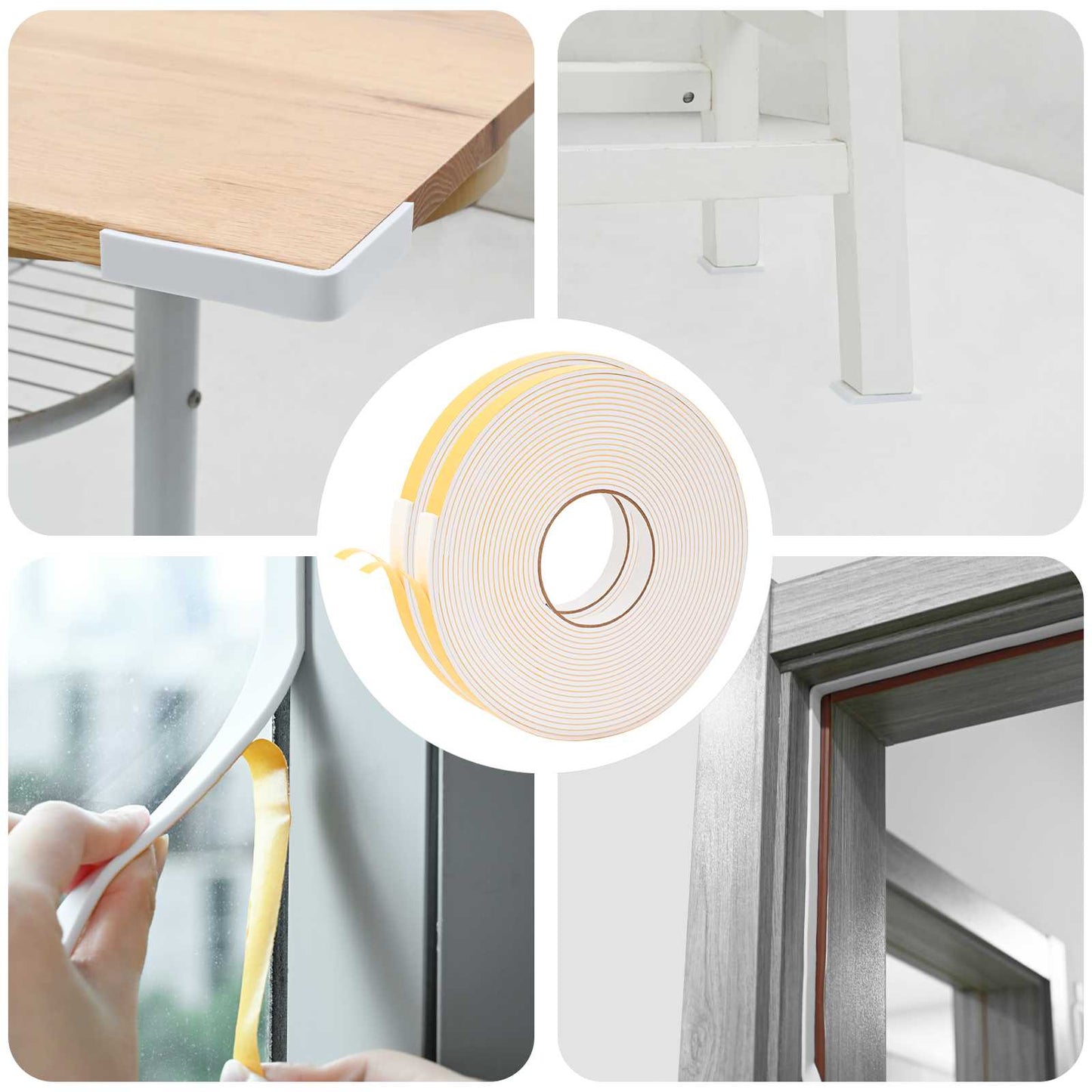 Selvklebende skum tape 2 stk. Hvit 15mm x 10m CR skum