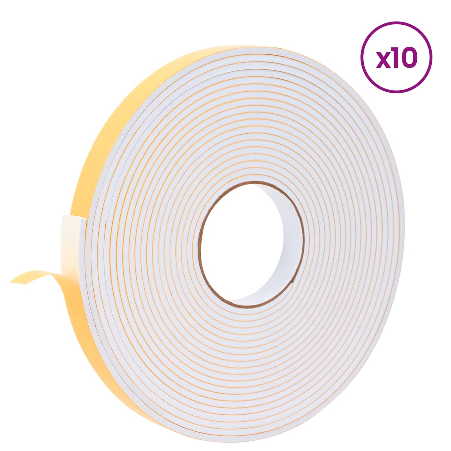 Selvklebende skum tape 10 stk. Hvit 20mm x 10m CR skum